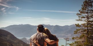 Man and woman hugging each other