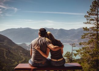 Man and woman hugging each other