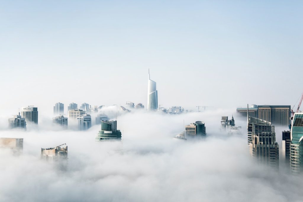 City of the future above clouds
