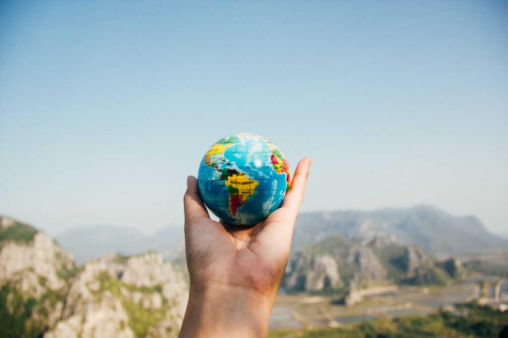 Earth Globe on Palm of the Hand