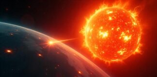 Huge sun explosion seen from Earth