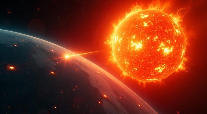Huge sun explosion seen from Earth