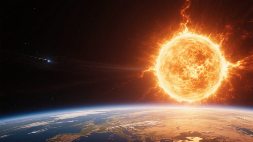 Sun and Earth closeup
