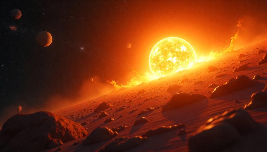 Solar system sun explosion