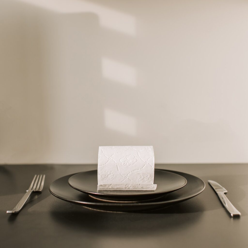 Paper towel on plate