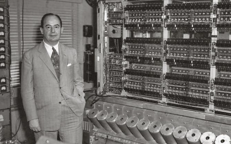 John Von Neumann with computer