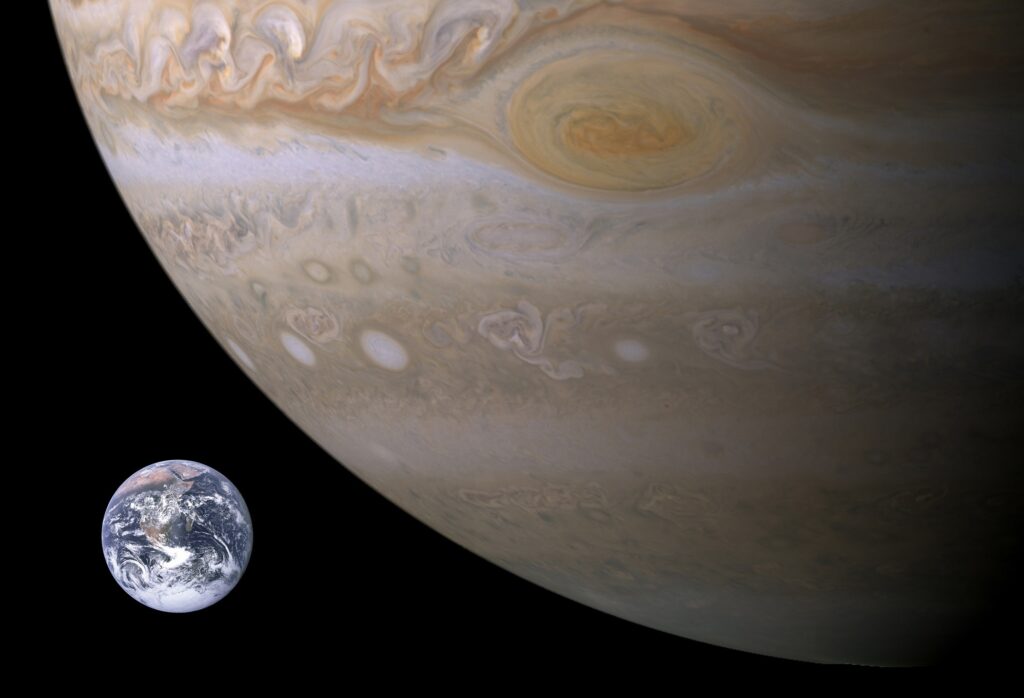 Jupiter's size compared to Earth size