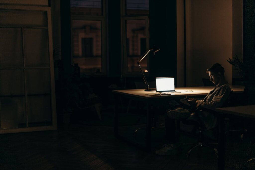 Person working at night without need to sleep