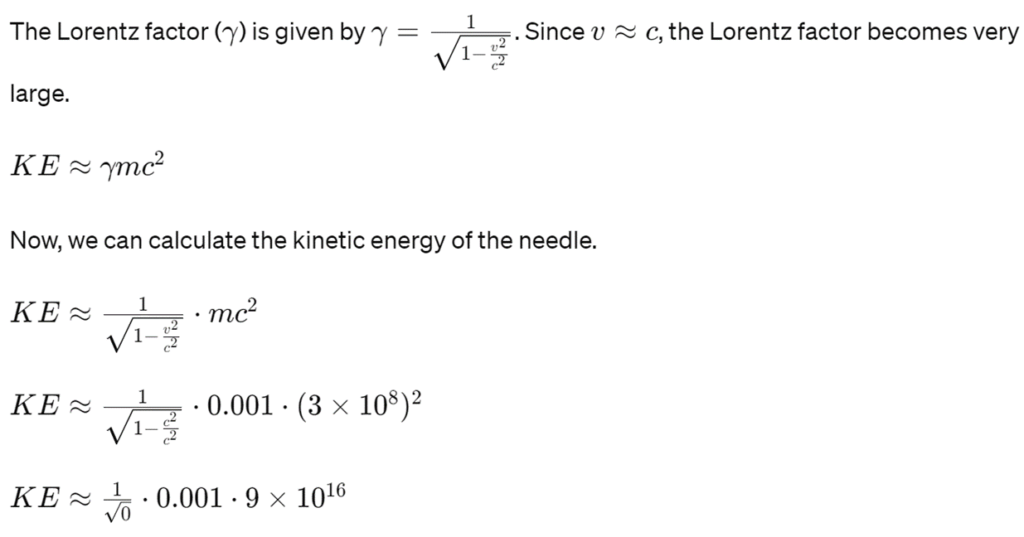 Equations for kinetic energy