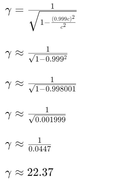 Lorentz factor equation