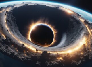 Black Hole swallowing Earth