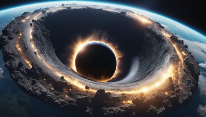 Black Hole swallowing Earth