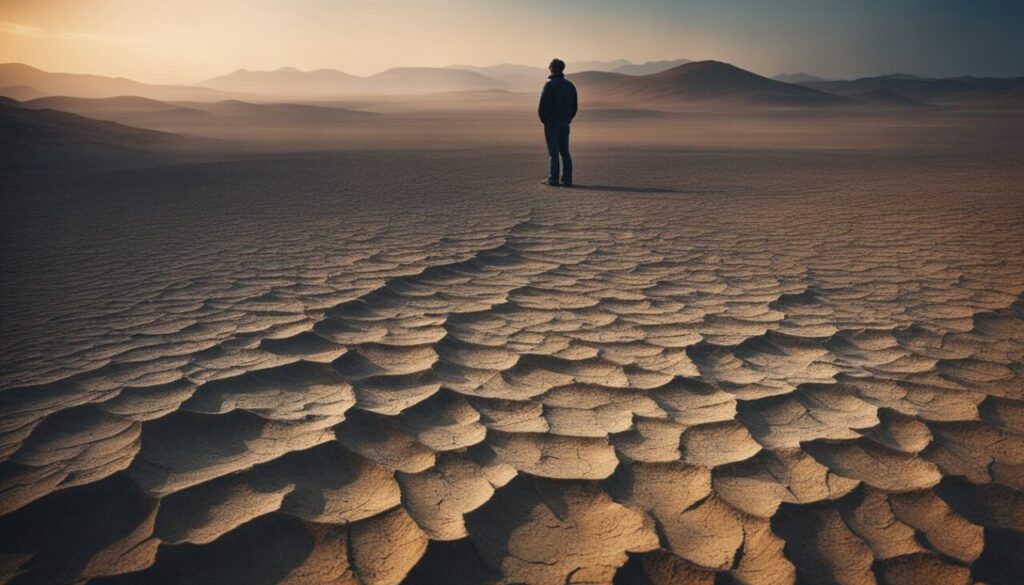 Person human standing in desert