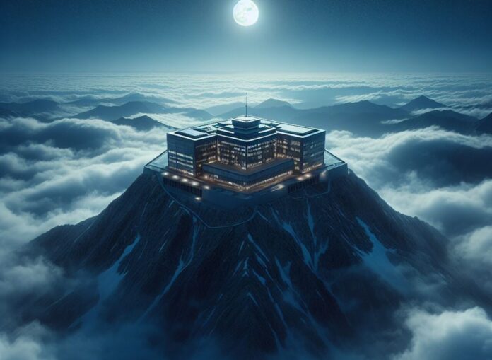 Secret building located on the top of the mountain