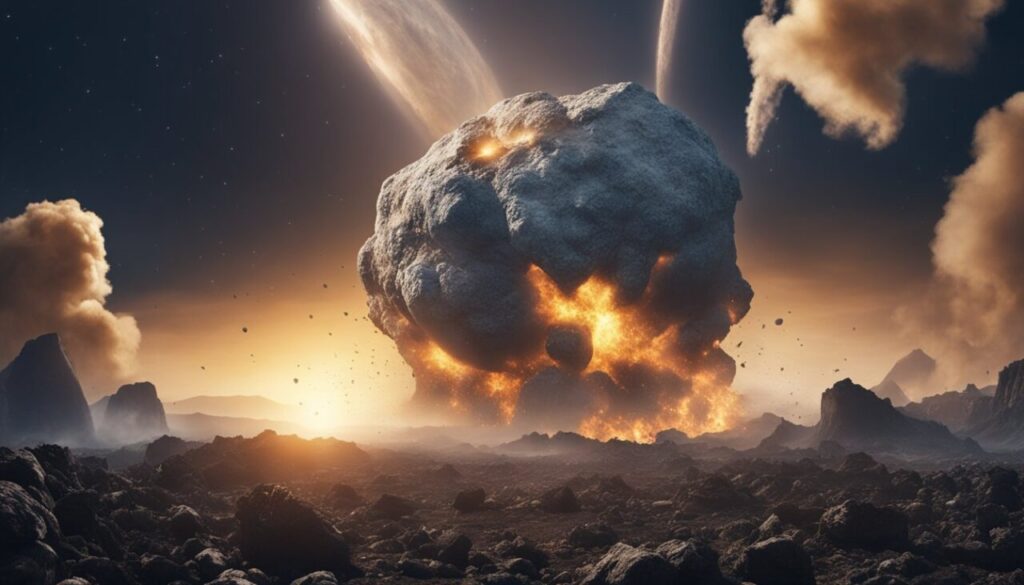 Asteroid hitting the Earth
