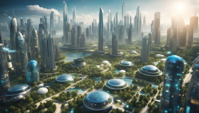 Modern futuristic city