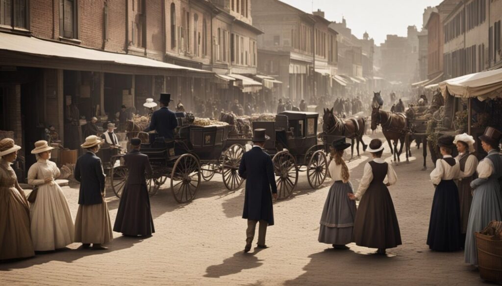 People on the streets in 1800s