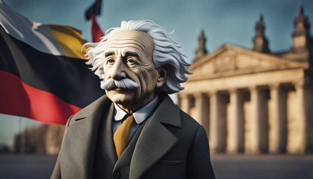 Einstein and Germany Flag
