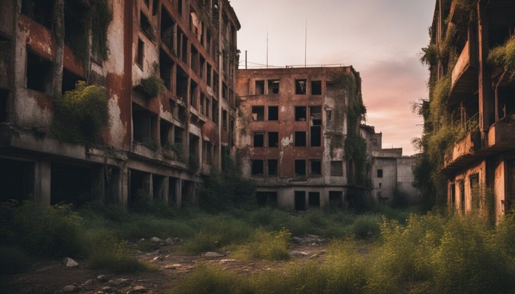 Abandoned empty buildings