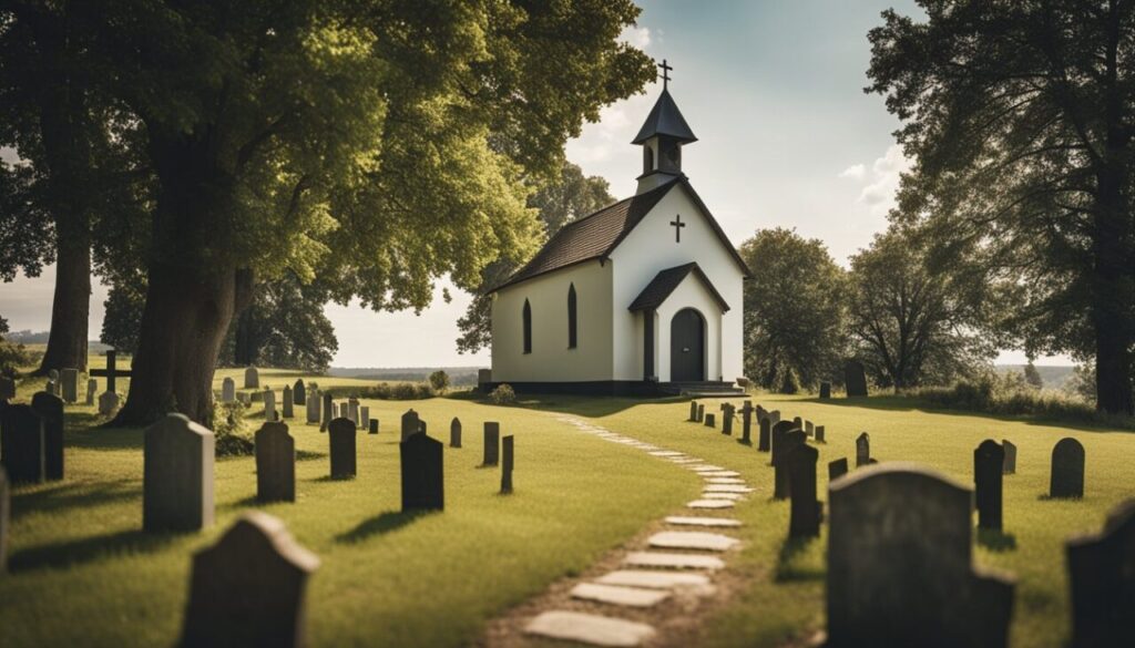 Small church, nature and cemetary