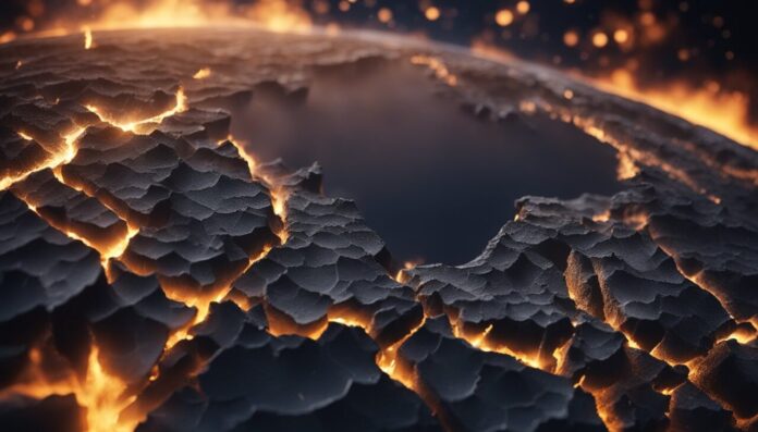Earth's crust burning and melting representing end of the world!