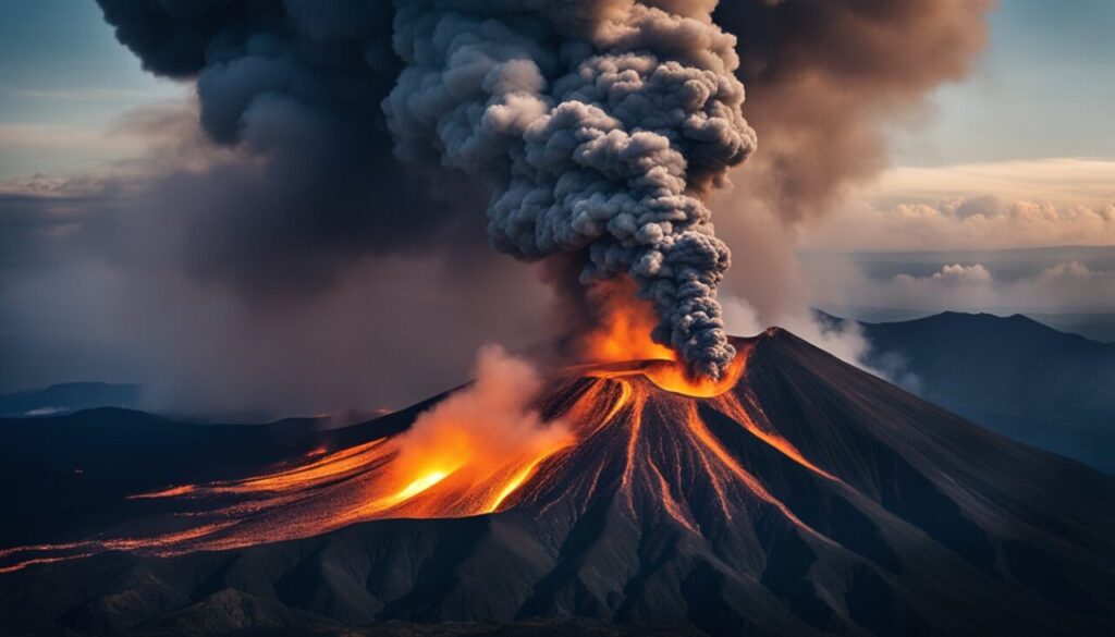 Big volcano eruption