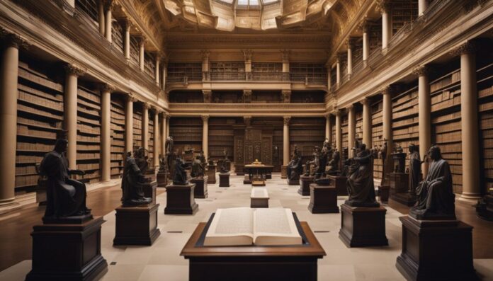 Mathematicians in one room that looks like library