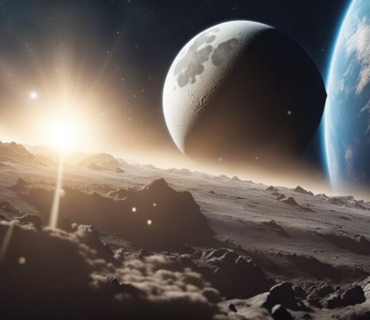 Moon Colliding with Earth
