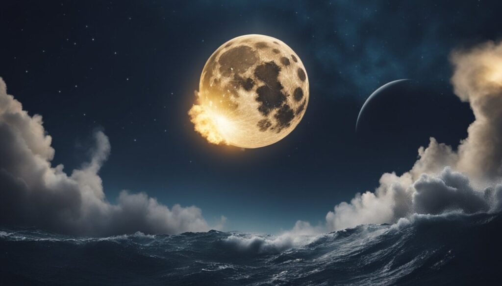 Moon and ocean