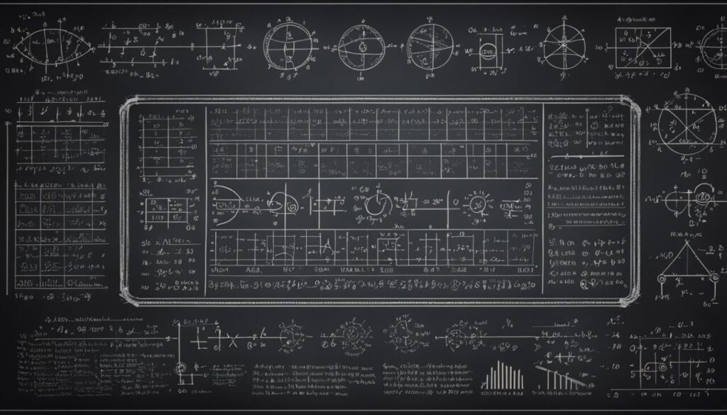 Complex equations on black board