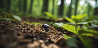 Tick in forest