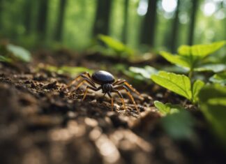 Tick in forest