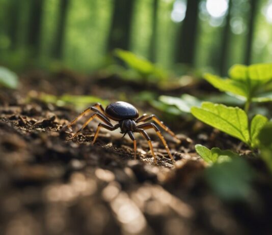 Tick in forest