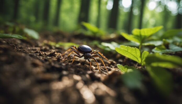 Tick in forest