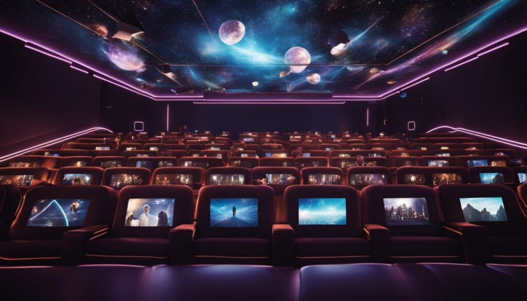 Cinema screens in one room