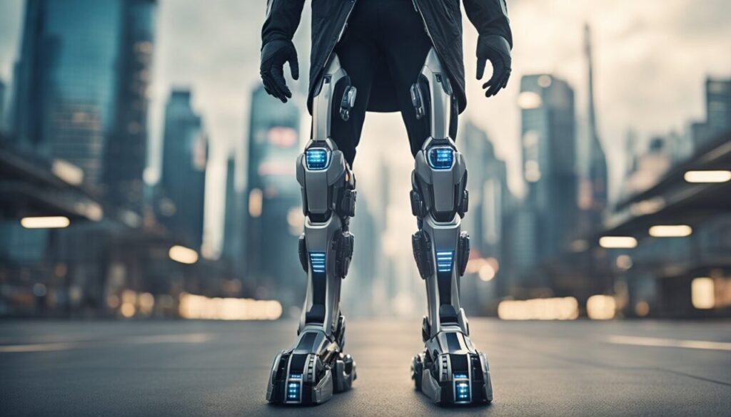 Human with cybernetic legs