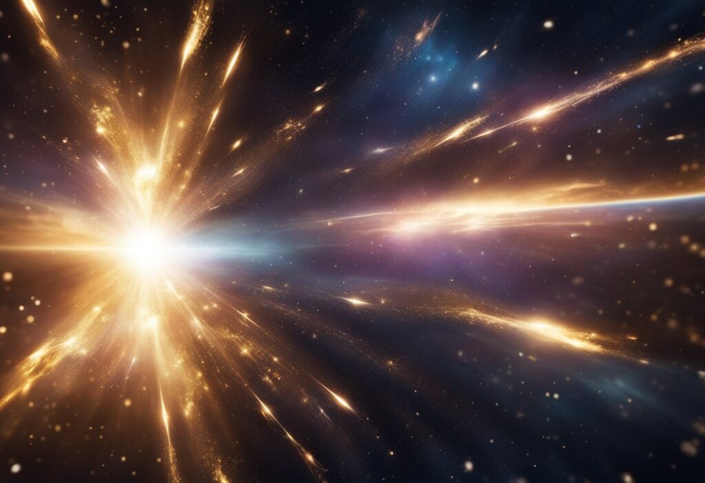 Big splash of light like explosion in universe