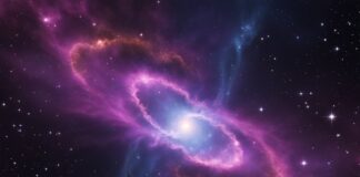 Blue purple light in universe