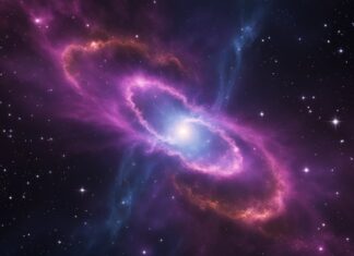 Blue purple light in universe