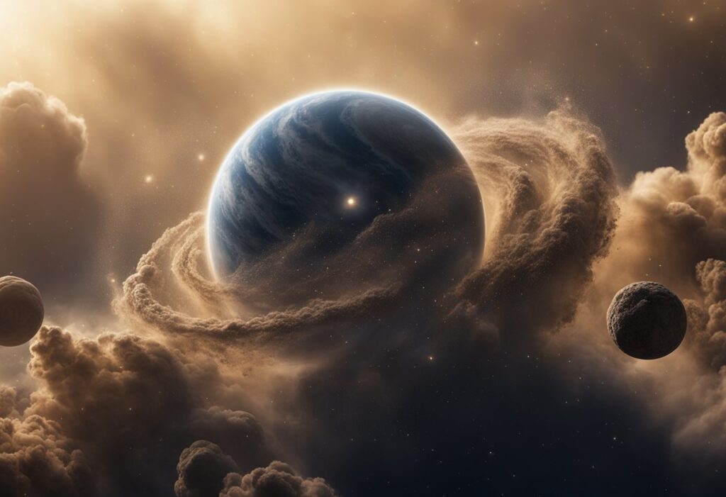 Multiple planets creation in dust