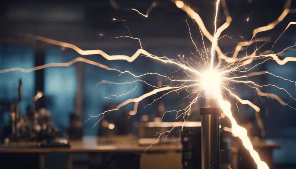 Spark of electricity in a lab