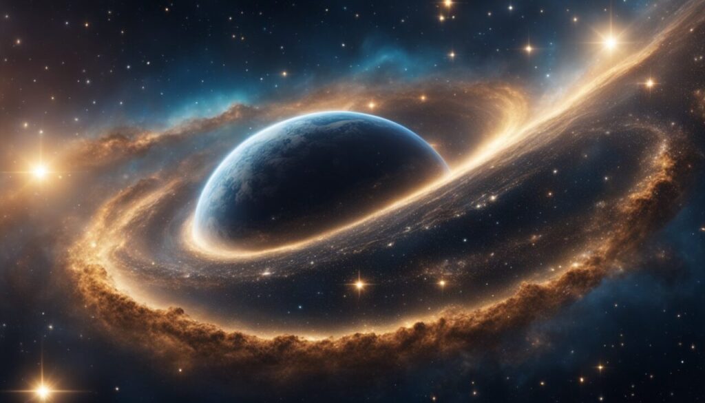 Universe with one big planet in the picture