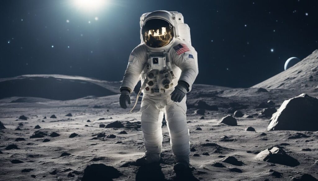 Astronaut standing on Moon's surface