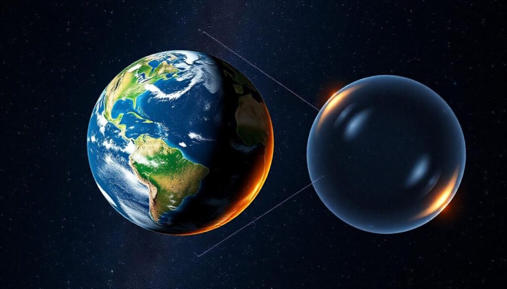 Comparing Earth to another smaler object