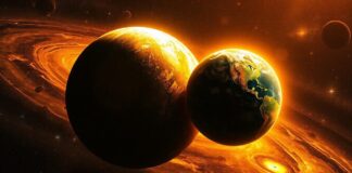 Two Earth's - one double thr size of each other