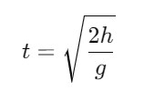 Equation for free fall