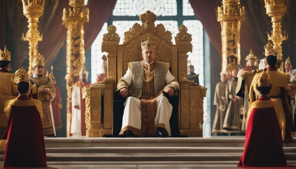 King sitting in the chair