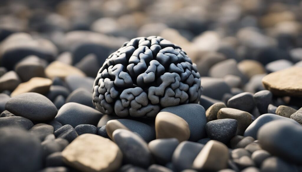 Brain on pebbly beach