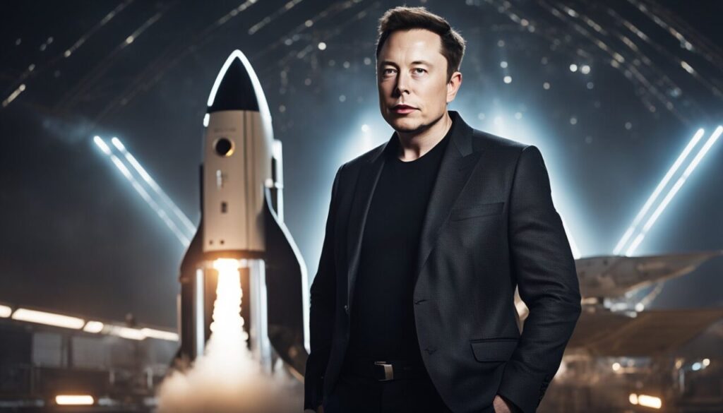 Elon Musk with rocket