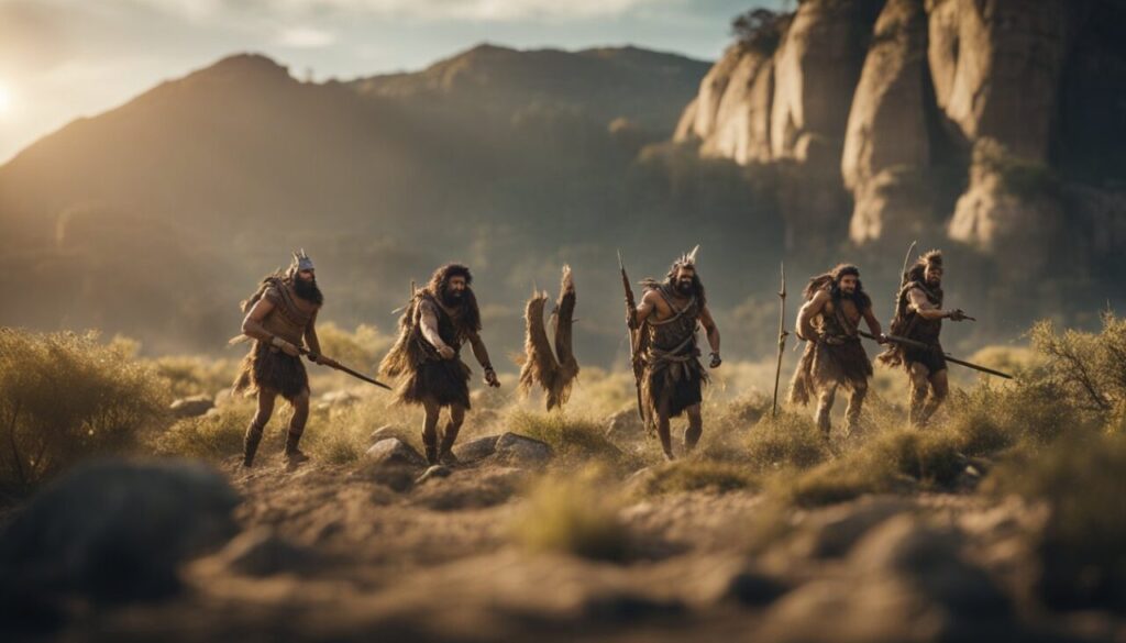 Historic people out on the land hunting